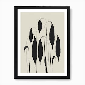 Black Leafs Art Print