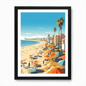 Venice Beach California, Usa, Graphic Illustration 3 Art Print