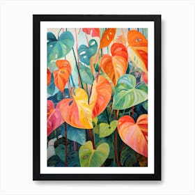 Tropical Plant Painting Pothos Plant 2 Art Print