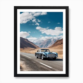 A Aston Martin Db5 In The Andean Crossing Patagonia Illustration 4 Art Print