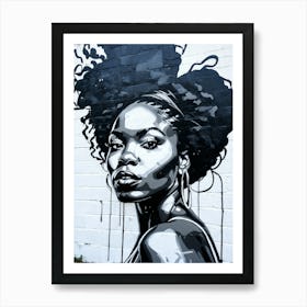 Graffiti Mural Of Beautiful Black Woman 43 Art Print