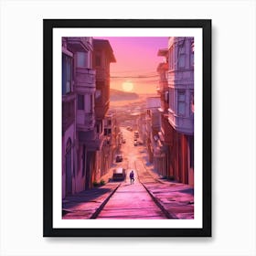 Skateboarding In Istanbul, Turkey Futuristic 1 Art Print