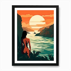 Kauai Hawaii, Usa, Bold Outlines 3 Art Print