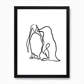 The Penguins Line Art Print