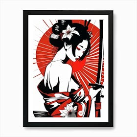 Geisha Painting 6 Art Print