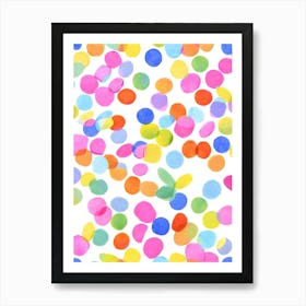 Colourful Confetti Dots Art Print