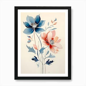 Blue Flowers 16 Art Print