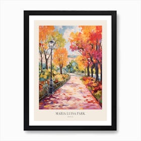 Autumn City Park Painting Maria Luisa Park Seville Spain Poster Art Print