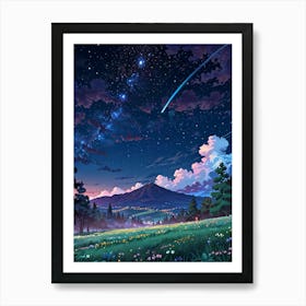 Night Sky Anime aesthetic 13 Art Print