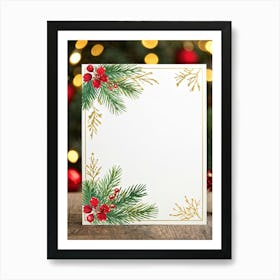 A Sparkling Holiday Card Adorned With Festive Decor From A Traditional December Landscape The Card (1) 2 Art Print