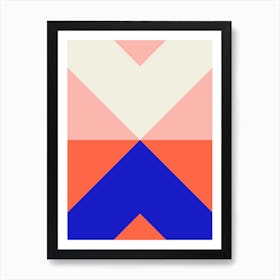 Split X Pink And Blue Art Print