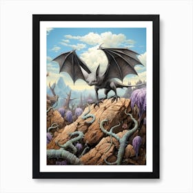 Mexican Free Tailed Bat Vintage Illustration 5 Art Print