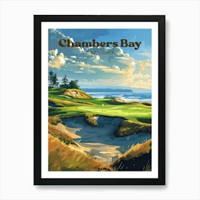 Chambers Bay Golf Course Us Open Digital Travel Art Art Print