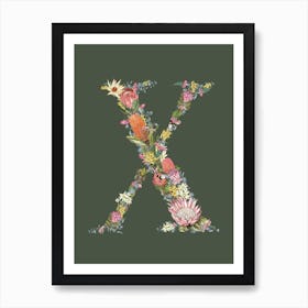 X Olive Alphabet Letter Art Print