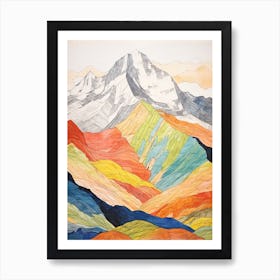 Ben Nevis Scotland 3 Colourful Mountain Illustration Art Print