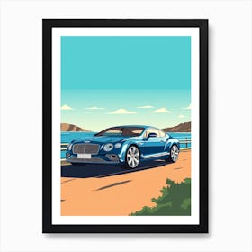 A Bentley Continental Gt In Causeway Coastal Route Illustration 1 Art Print