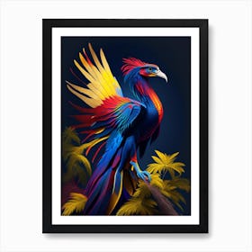 Microraptor 1 Primary Colours Dinosaur Art Print