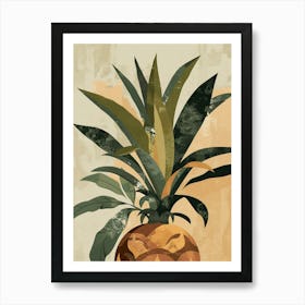 Pineapple Tree Minimal Japandi Illustration 2 Art Print