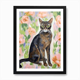 A Abyssinian Cat Painting, Impressionist Painting 3 Art Print