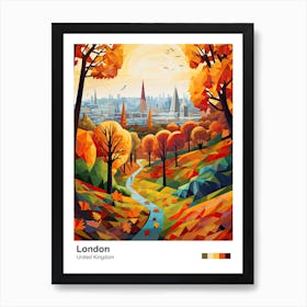 London View   Geometric Vector Illustration 5 Poster Art Print