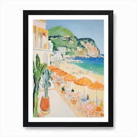 San Vito Lo Capo, Sicily   Italy Beach Club Lido Watercolour 2 Art Print