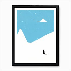 Riksgränsen Minimal Skiing Poster Art Print