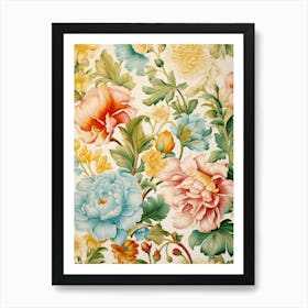 Floral Wallpaper 133 Art Print