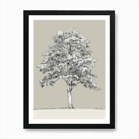 Chestnut Tree Minimalistic Drawing 1 Art Print