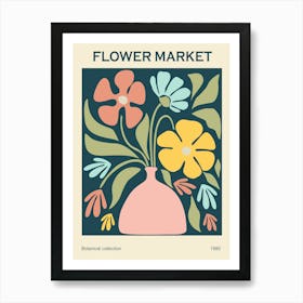 Flower Market Botanical 1980 Art Print