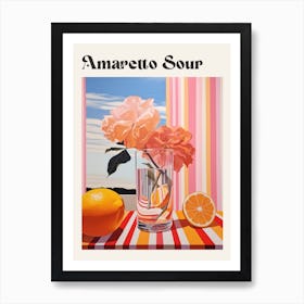 Amaretto Sour 3 Retro Cocktail Poster Art Print