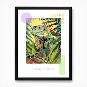 Green Iguana Modern Illustration 3 Poster Art Print