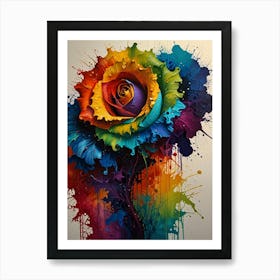 Colorful Rose Painting Art Print