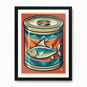 Retro Sardines Art Print