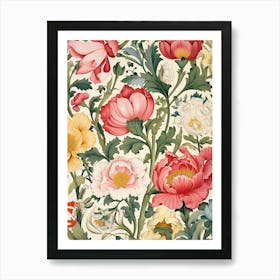 Floral Wallpaper 321 Art Print