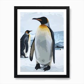 Emperor Penguin Saunders Island Minimalist Illustration 2 Art Print