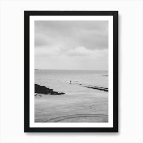 Vintage Black And White Beach Art Print