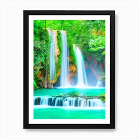 Erawan Falls, Thailand Majestic, Beautiful & Classic (2) Art Print