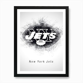 New York Jets Sketch Drawing Art Print