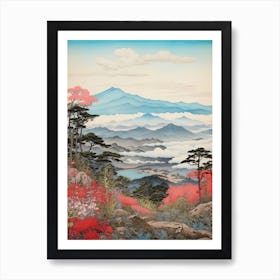 Shosenkyo Gorge In Yamanashi, Ukiyo E Drawing 3 Art Print