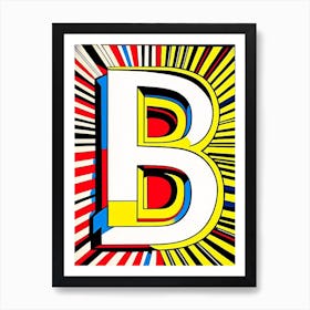 B, Letter, Alphabet Comic 11 Art Print