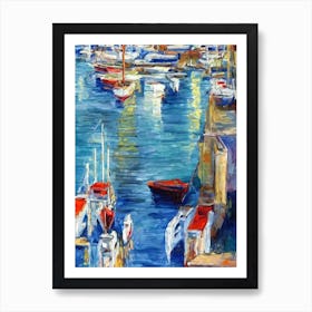 Port Of Corfu Greece Abstract Block 1 harbour Art Print