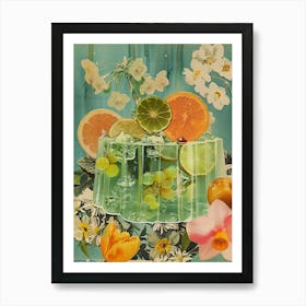 Green Jelly Retro Collage 1 Art Print