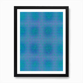 Blue Square Abstract Pattern Art Print