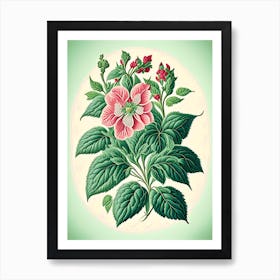 Peppermint 2 Floral Botanical Vintage Poster Flower Art Print