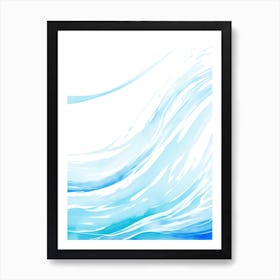 Blue Ocean Wave Watercolor Vertical Composition 62 Art Print
