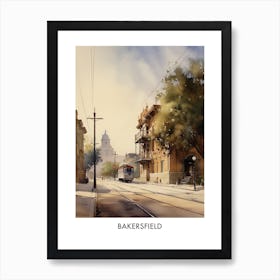 Bakersfield Watercolor 2 Travel Poster Art Print