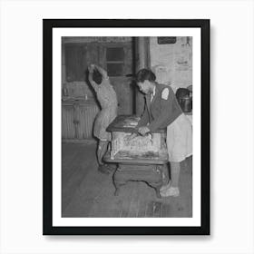 Untitled Photo, Possibly Related To Daughter Of Pomp Hall, Tenant Farmer, Building Fire In The Morning Art Print