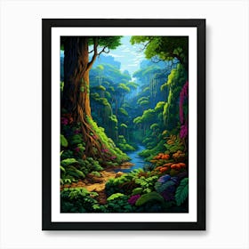 Daintree Rainforest Pixel Art 1 Art Print