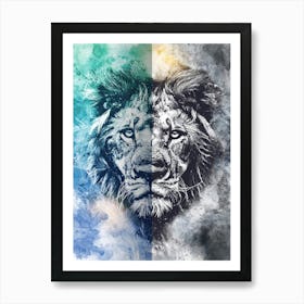 Poster Lion Africa Wild Animal Illustration Art 06 Art Print