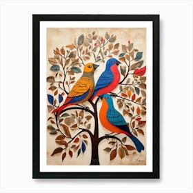 Default Brightly Colored Traditional Gond Folk Art From India 0 Art Print